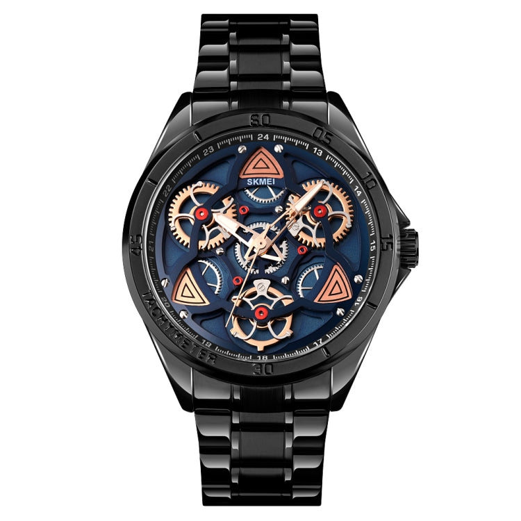 SKMEI 1678 Men Waterproof Quartz Watch with Rotatable Gear Dial