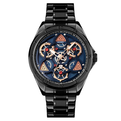 SKMEI 1678 Men Waterproof Quartz Watch with Rotatable Gear Dial