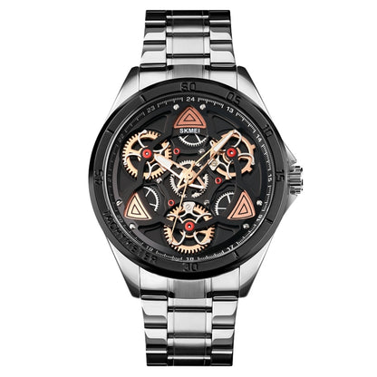 SKMEI 1678 Men Waterproof Quartz Watch with Rotatable Gear Dial