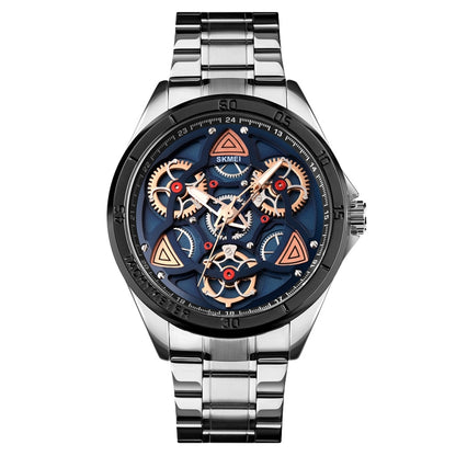 SKMEI 1678 Men Waterproof Quartz Watch with Rotatable Gear Dial
