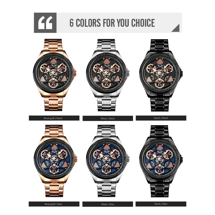 SKMEI 1678 Men Waterproof Quartz Watch with Rotatable Gear Dial