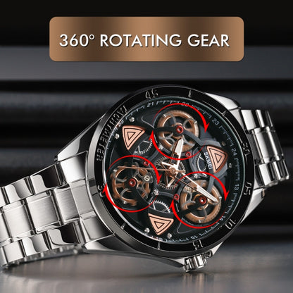 SKMEI 1678 Men Waterproof Quartz Watch with Rotatable Gear Dial