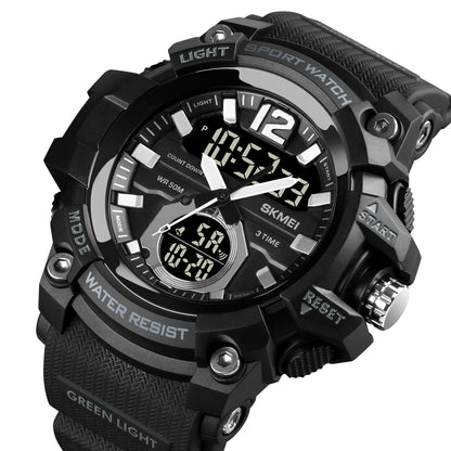 SKMEI 1725 Three Time LED Digital Display Timing Luminous Electronic Watch