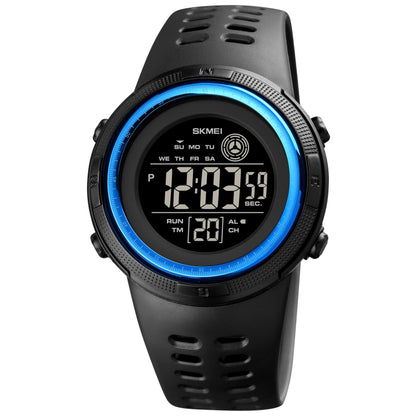 SKMEI 1773 Triplicate Round LED Dual Time Digital Display Colorful Backlight Electronic Watch