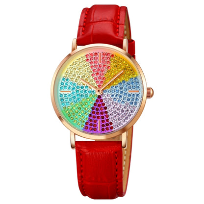 SKMEI 1811 Eight Color Diamond Round Dial Quartz Watch for Ladies