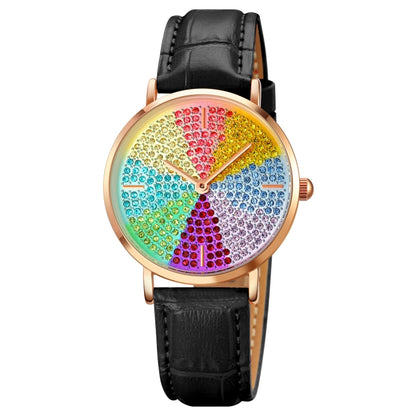 SKMEI 1811 Eight Color Diamond Round Dial Quartz Watch for Ladies