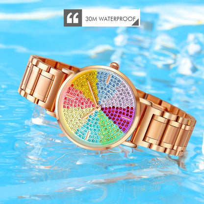 SKMEI 1811 Eight Color Diamond Round Dial Quartz Watch for Ladies