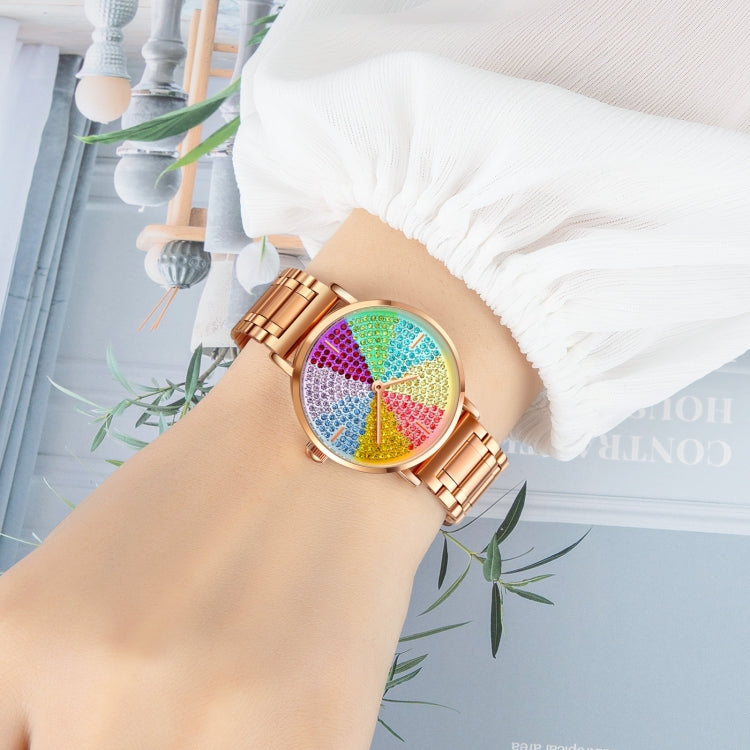 SKMEI 1811 Eight Color Diamond Round Dial Quartz Watch for Ladies