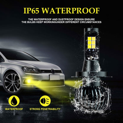 DC9-32V / 3000LM / 30W / 6000K+3000K IP65 Car LED Double Color Fog Light with 12LEDs CSP Lamp Beads, 2 PCS EV15 H1, 2 PCS EV15 H3, 2 PCS EV15 H7