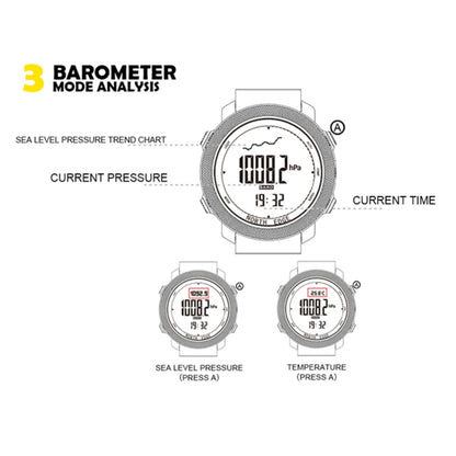 NORTH EDGE Multi-function Waterproof Outdoor Sports Electronic Smart Watch, Support Humidity Measurement / Weather Forecast / Speed Measurement, Silicone Strap