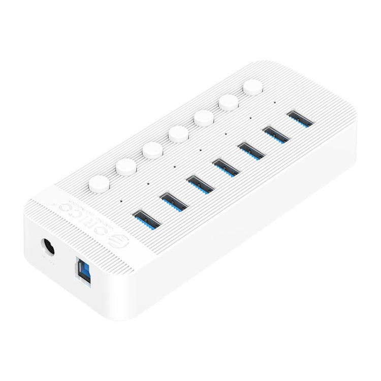 ORICO CT2U3-7AB-WH 7 In 1 Plastic Stripes Multi-Port USB HUB with Individual Switches,, CT2U3-7AB-WH EU Plug, CT2U3-7AB-BK AU Plug, CT2U3-7AB-WH AU Plug, CT2U3-7AB-BK UK Plug, CT2U3-7AB-WH UK Plug, CT2U3-7AB-BK EU Plug