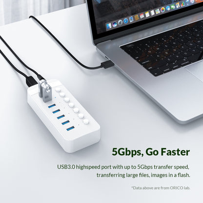 ORICO CT2U3-10AB-WH 10 In 1 Plastic Stripes Multi-Port USB HUB with Individual Switches,, CT2U3-10AB-BK AU Plug, CT2U3-10AB-WH AU Plug, CT2U3-10AB-BK UK Plug, CT2U3-10AB-WH UK Plug, CT2U3-10AB-BK EU Plug, CT2U3-10AB-WH EU Plug