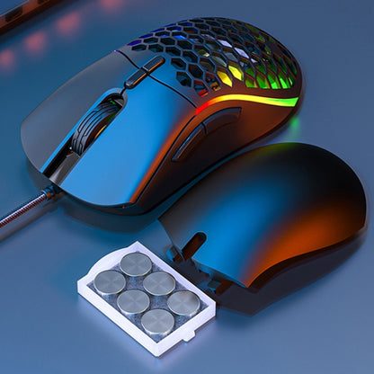 iMICE T60 7-key Custom Colorful Luminous Wired Honeycomb Gaming Mouse, Cable Length: 1.8m, T60