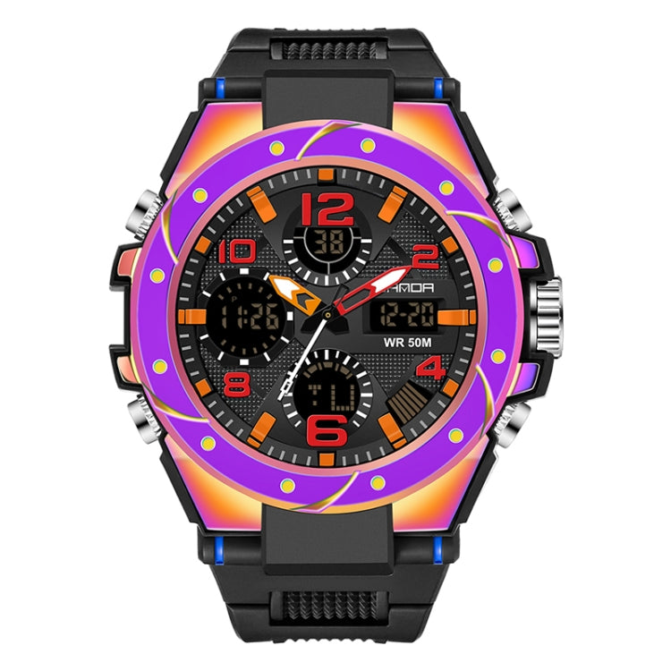 SANDA Dual Digital Display Luminous Stopwatch Chronograph Alarm Clock Men Quartz Sports Watch