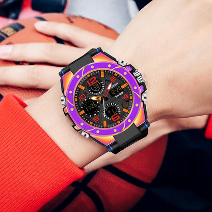 SANDA Dual Digital Display Luminous Stopwatch Chronograph Alarm Clock Men Quartz Sports Watch