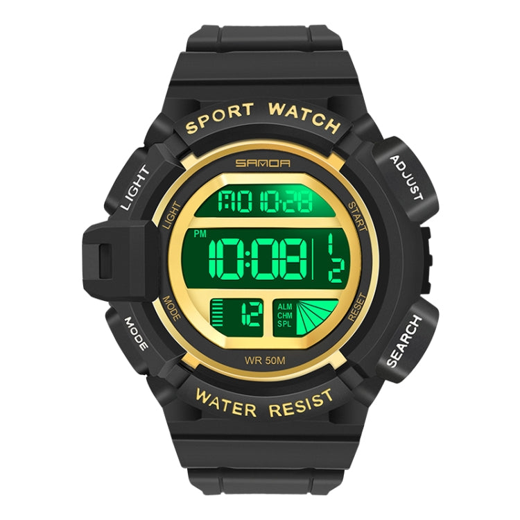 SANDA 2106 LED Digital Display Luminous Alarm Clock Men Outdoor Sports Electronic Watch