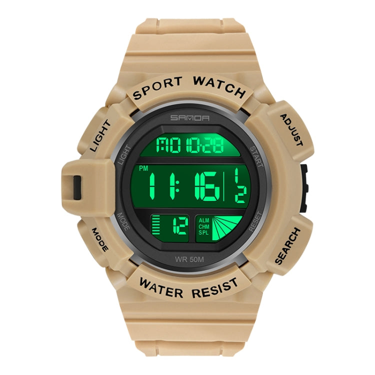 SANDA 2106 LED Digital Display Luminous Alarm Clock Men Outdoor Sports Electronic Watch