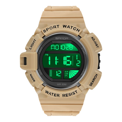 SANDA 2106 LED Digital Display Luminous Alarm Clock Men Outdoor Sports Electronic Watch