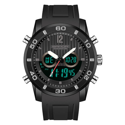 SANDA 3106 Dual Digital Display Men Outdoor Sports Luminous Shockproof Electronic Watch