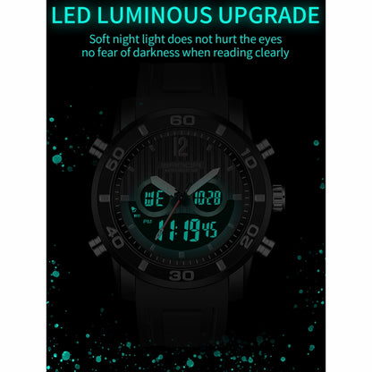 SANDA 3106 Dual Digital Display Men Outdoor Sports Luminous Shockproof Electronic Watch