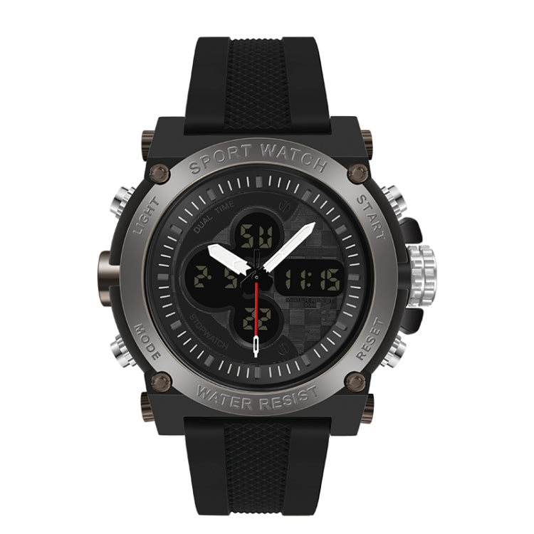 SANDA 3107 Dual Digital Display Luminous Alarm Clock Men Outdoor Sports Electronic Watch