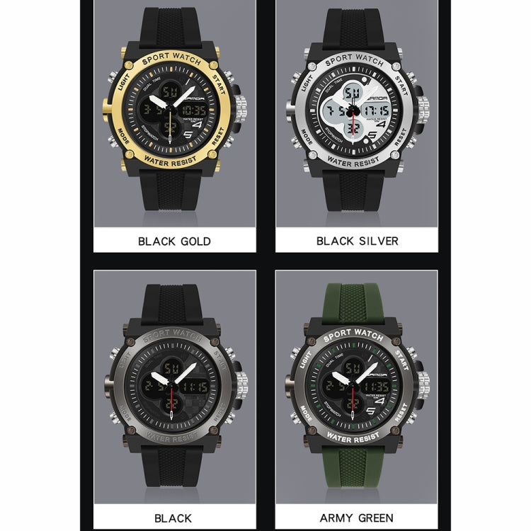 SANDA 3107 Dual Digital Display Luminous Alarm Clock Men Outdoor Sports Electronic Watch