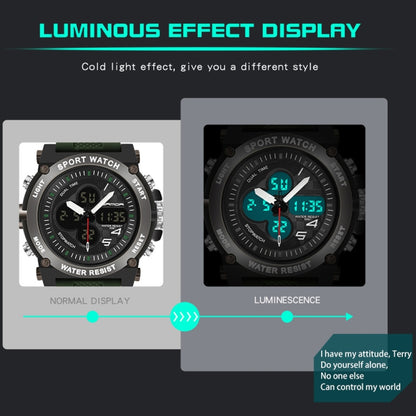 SANDA 3107 Dual Digital Display Luminous Alarm Clock Men Outdoor Sports Electronic Watch
