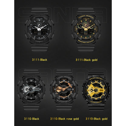 SANDA World Time Luminous Calendar Multifunctional Men Sports Quartz Watch