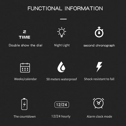 SANDA 6025 Dual Time Digital Display Luminous Calendar Waterproof Multifunctional Men Sports Quartz Watch
