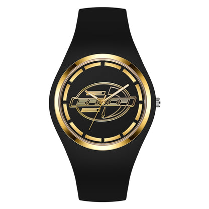 SANDA 6077 Simple Icon Round Dial Ladies Silicone Strap Quartz Watch