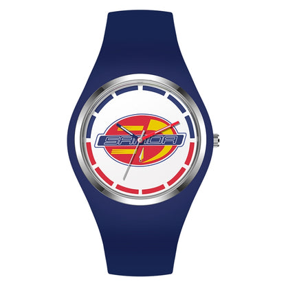 SANDA 6077 Simple Icon Round Dial Ladies Silicone Strap Quartz Watch