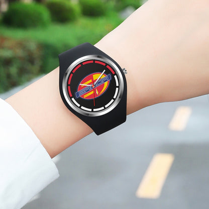 SANDA 6077 Simple Icon Round Dial Ladies Silicone Strap Quartz Watch
