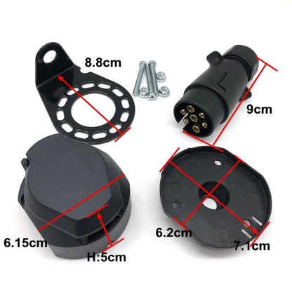 7 Pins 12N Electrics Converter Trailer Caravan Plug and Socket Adapter Connector, A0364