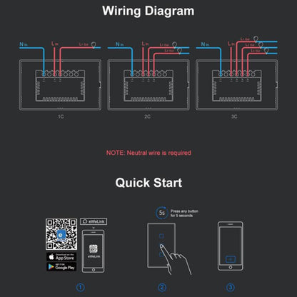 Sonoff T3 US-TX 433 RF WIFI Smart Remote Control Wall Touch Switch, US Plug, Single Button, Double Buttons, Three Buttons