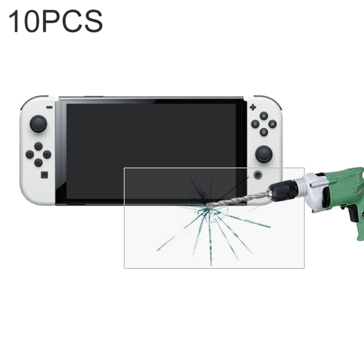 10 PCS 0.26mm 9H 2.5D Tempered Glass Film, For Nintendo Switch OLED (10 PCS)