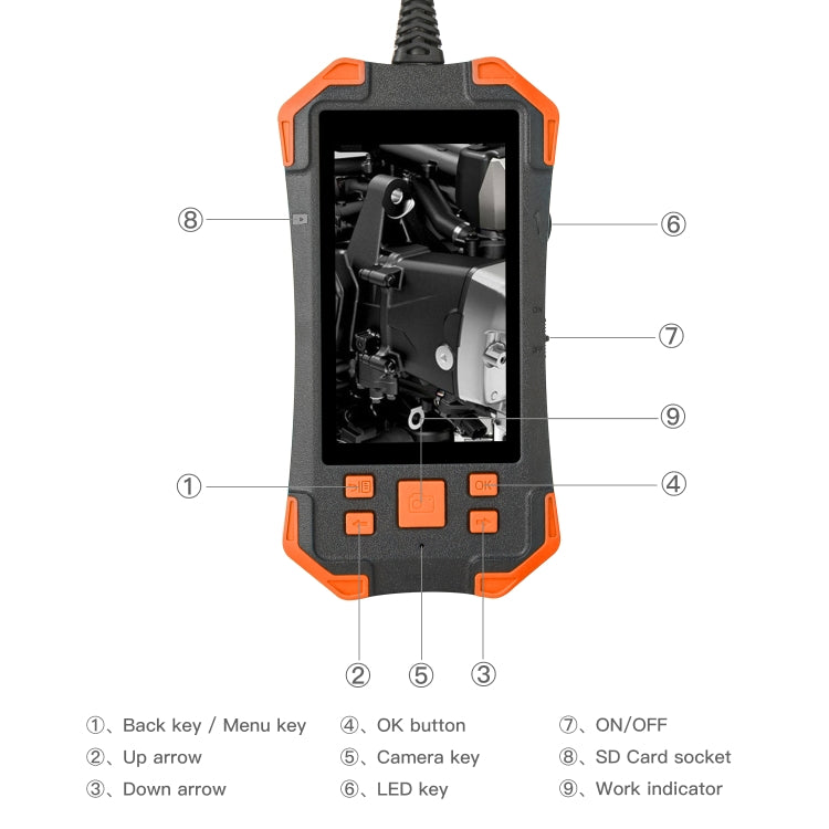 T20 4.3 inch IPS Color Screen 7.9mm Dual Cameras Waterproof Hard Cable Digital Endoscope, 2米, 3.5米, 5米, 10米
