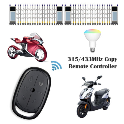 AK-K2000812 4-button Copy Style Electric Barrier Garage Door Battery Car Key Remote Controller, 315MHZ, 433MHZ