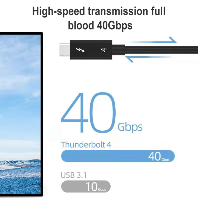 USB-C / Type-C Male to USB-C / Type-C Male Multi-function Transmission Cable for Thunderbolt 4, 0.3m, 0.8m, 1.2m