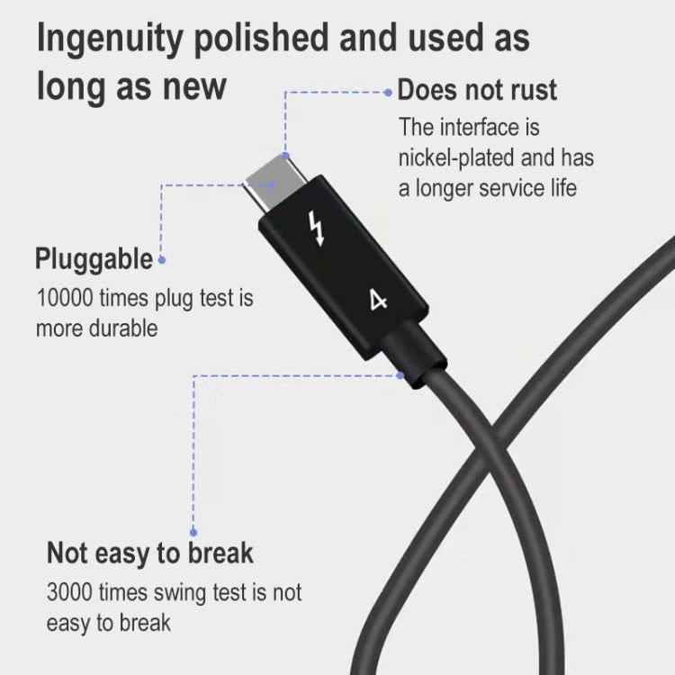 USB-C / Type-C Male to USB-C / Type-C Male Multi-function Transmission Cable for Thunderbolt 4, 0.3m, 0.8m, 1.2m