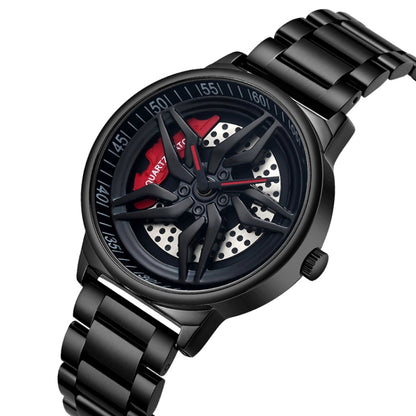 SANDA 1062 360 Degree Hollow Spinning Dial Steel Strap Quartz Watch for Men, 1062 Steel Strap