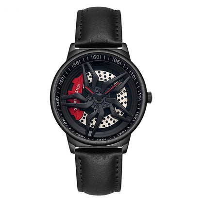 SANDA 1062 360 Degree Hollow Spinning Dial Leather Strap Quartz Watch for Men, 1062 Leather Strap