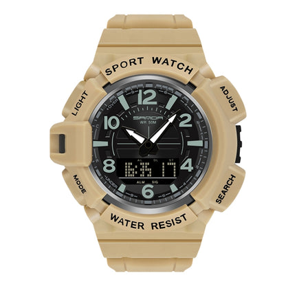 SANDA 3101 Dual Time Dispay Dial Luminous Timer Alarm Clock Electronic Watch for Men