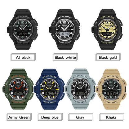 SANDA 3101 Dual Time Dispay Dial Luminous Timer Alarm Clock Electronic Watch for Men
