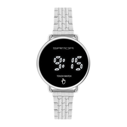 SANDA 8011 Touch Screen LED Digital Display Round Dial Electronic Watch for Men