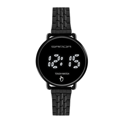 SANDA 8011 Touch Screen LED Digital Display Round Dial Electronic Watch for Men