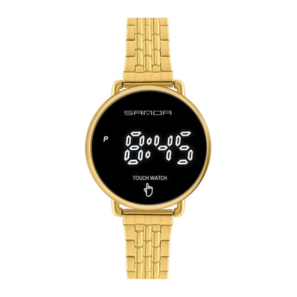 SANDA 8011 Touch Screen LED Digital Display Round Dial Electronic Watch for Men