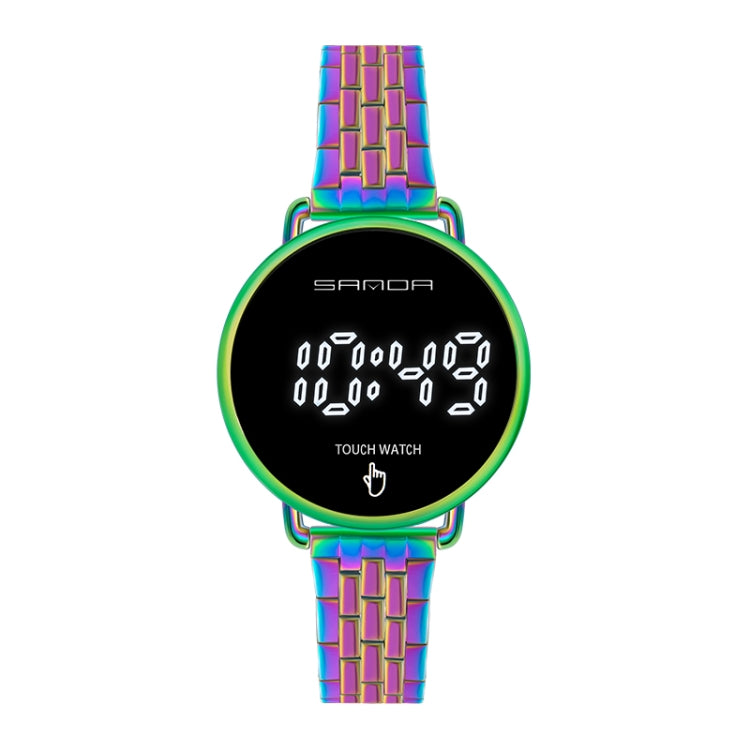 SANDA 8011 Touch Screen LED Digital Display Round Dial Electronic Watch for Men