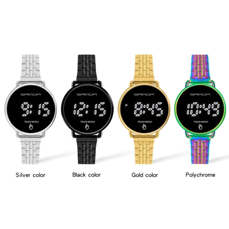 SANDA 8011 Touch Screen LED Digital Display Round Dial Electronic Watch for Men