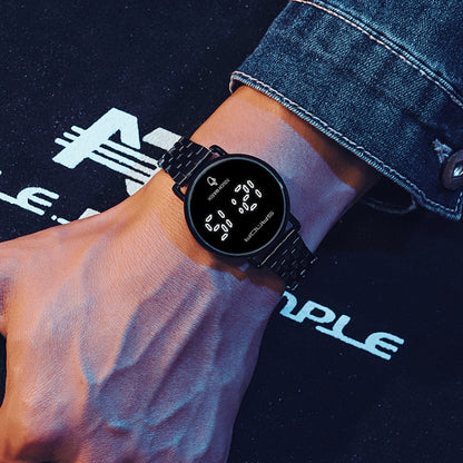 SANDA 8011 Touch Screen LED Digital Display Round Dial Electronic Watch for Men