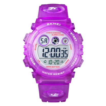 SKMEI 1451 LED Digital Stopwatch Chronograph Luminous Children Sports Electronic Watch, 1451(Yellow Shell Blue Circle), 1451(Black Shell Blue Circle), 1451(Transparent Pink Blue), 1451(Transparent Purple), 1451(Transparent Sky Blue)                    ...